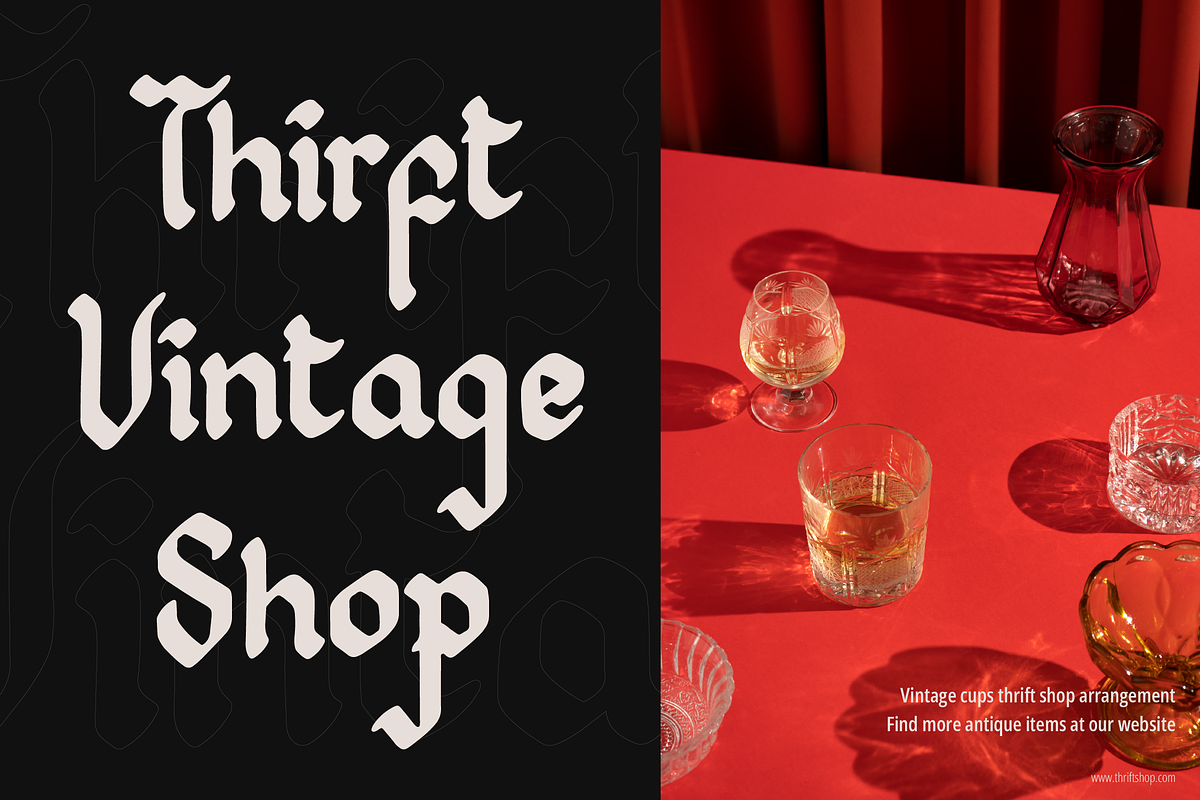 Dark Midaz | Blackletter Typeface, a Blackletter Font by Denustudios (Photo 2 of 15)