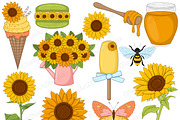 Sunshine Clipart, a Seasonal Illustration by GlamArtZhanna (Thumbnail 2 of 5)