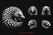 10 Bundle Dark Art Pangolin Armadilo, an Illustration by Morspective (Thumbnail 5 of 7)