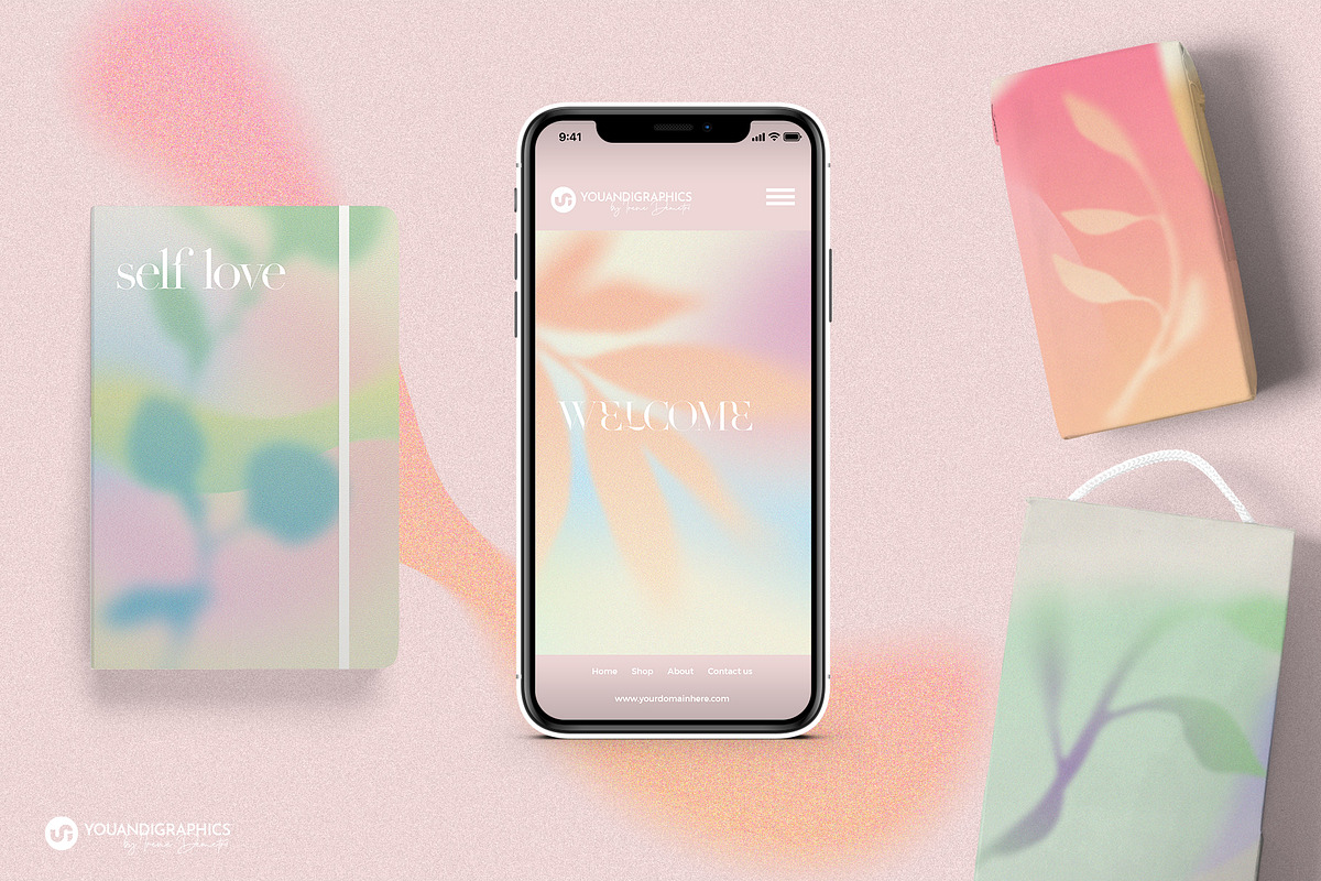 Colorful Grainy Gradient Backgrounds, a Texture Graphic by Youandigraphics (Photo 6 of 12)