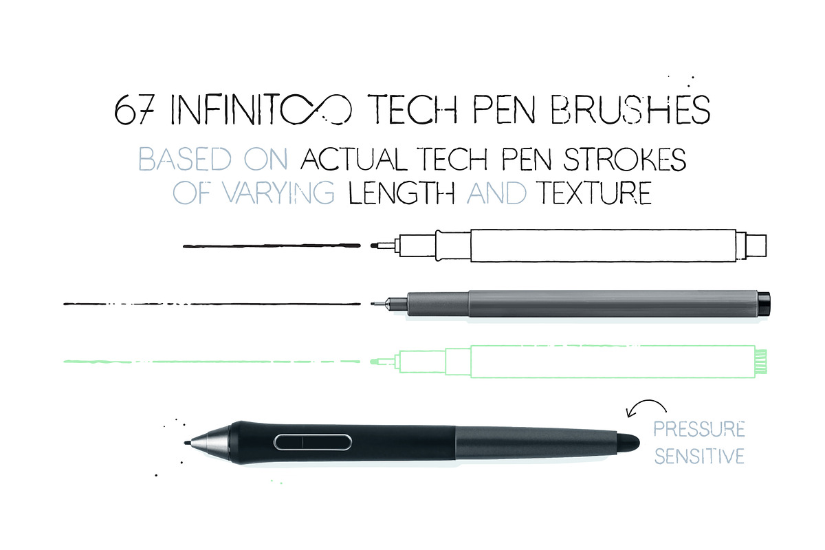 Infinito Technical Pen Brushes, a Brush Add-On by Side Project (Photo 2 of 7)