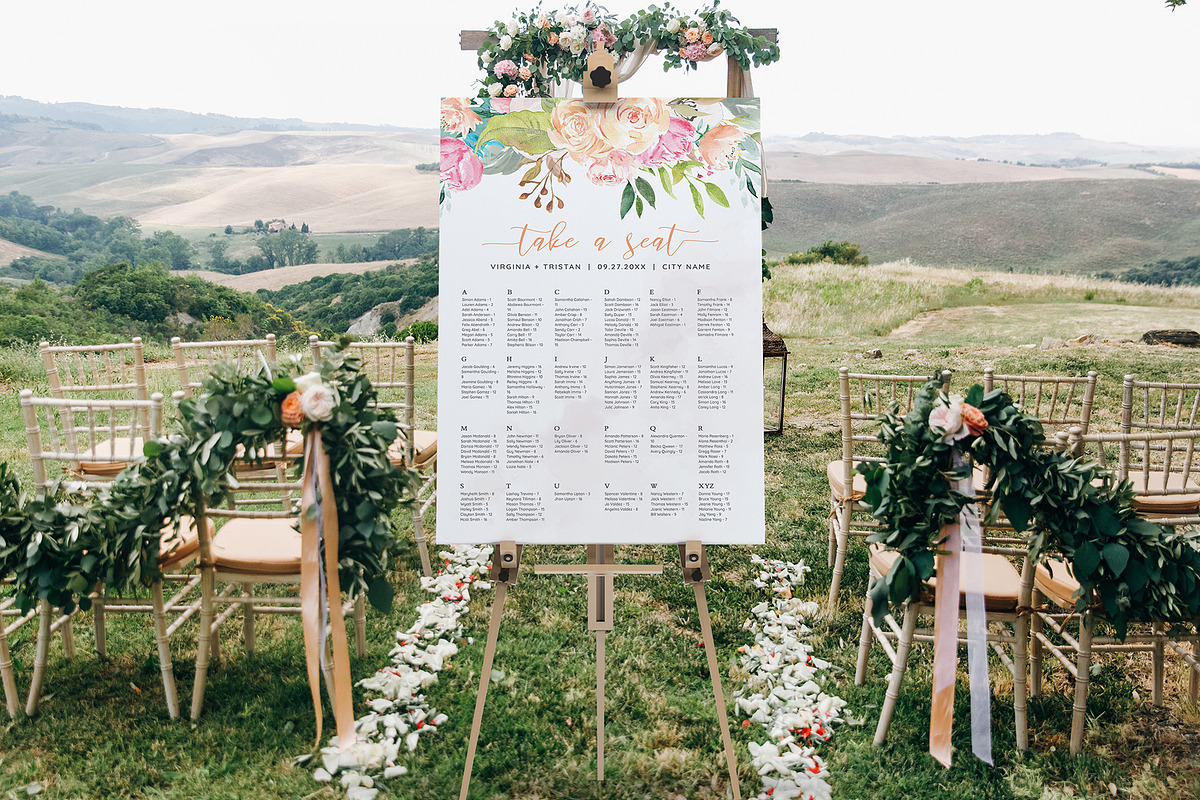 Seating Chart Template Canva, an Invitation Template by ShineOnWedding (Photo 5 of 8)
