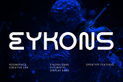 Eykons – Futuristic Sans Serif Font, a Font by roomspace creative lab (Thumbnail 1 of 11)