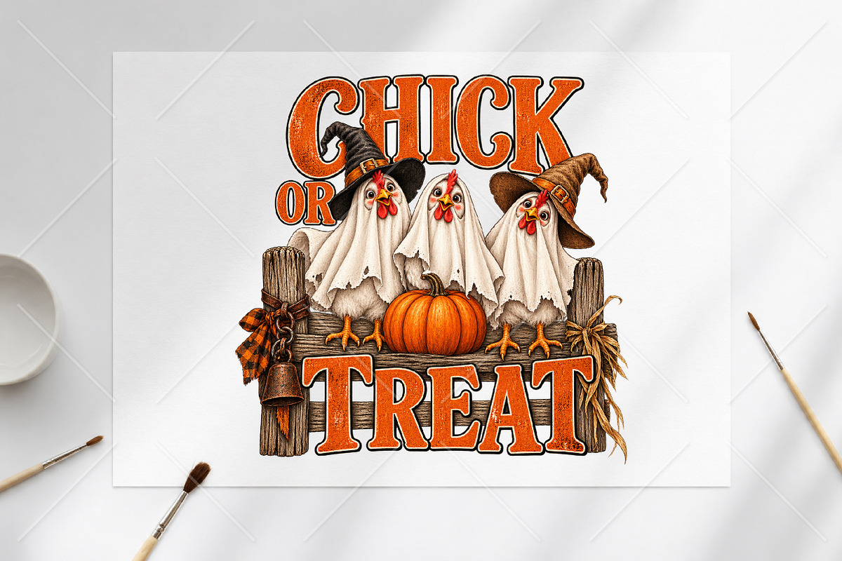 Chick or Treat Halloween PNG, a Seasonal Illustration by Canvas Craft (Photo 6 of 6)
