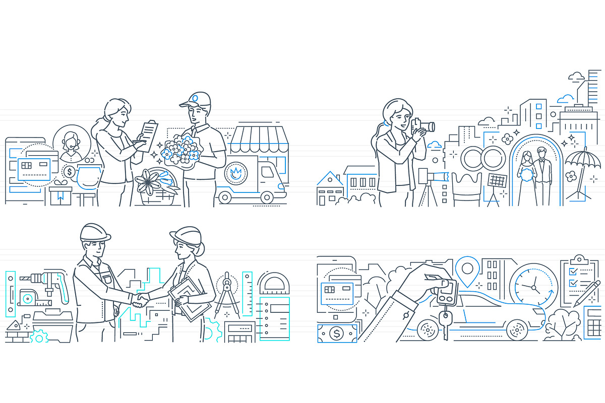 Services Line Illustrations Bundle, an iPhone Mockup by Boyko Pictures (Photo 8 of 15)