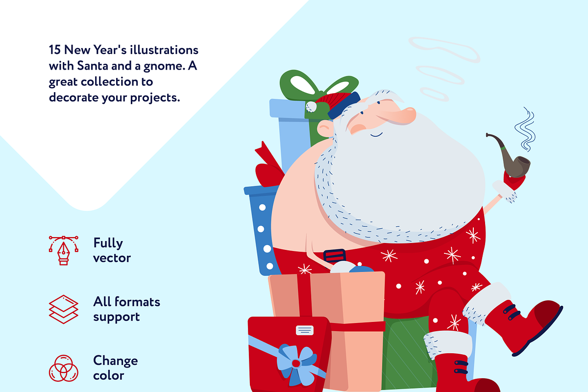 Krispy Santa Illustrations