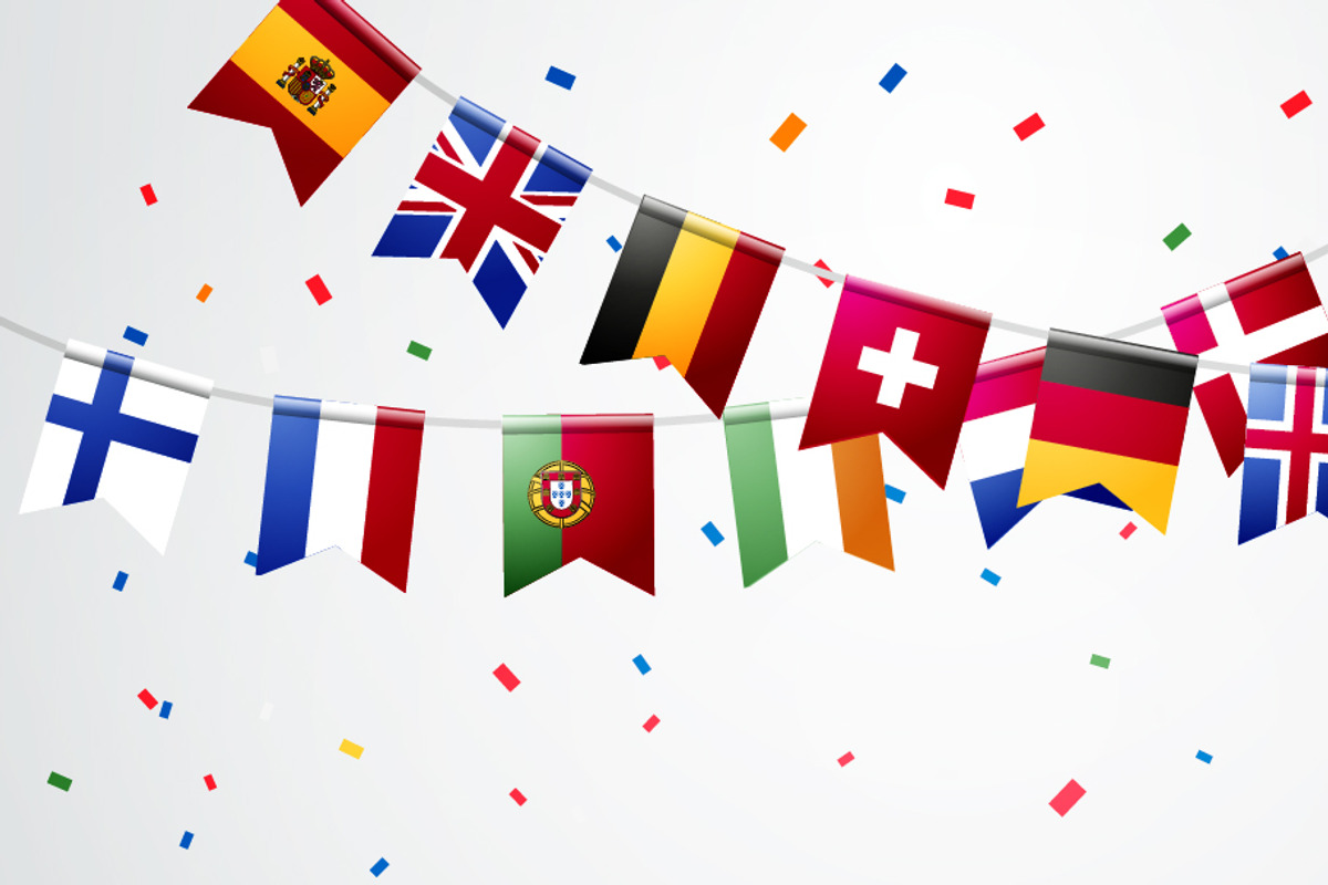 Party Garland With European Flag, a Background Graphic by Black White Mouse Design (Photo 2 of 3)