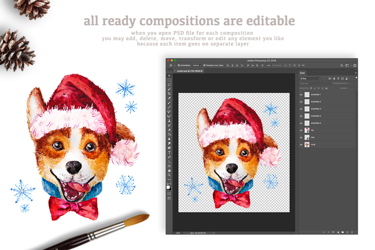 Christmas dogs, an Animal Illustration by Funnystore (Photo 8 of 10)