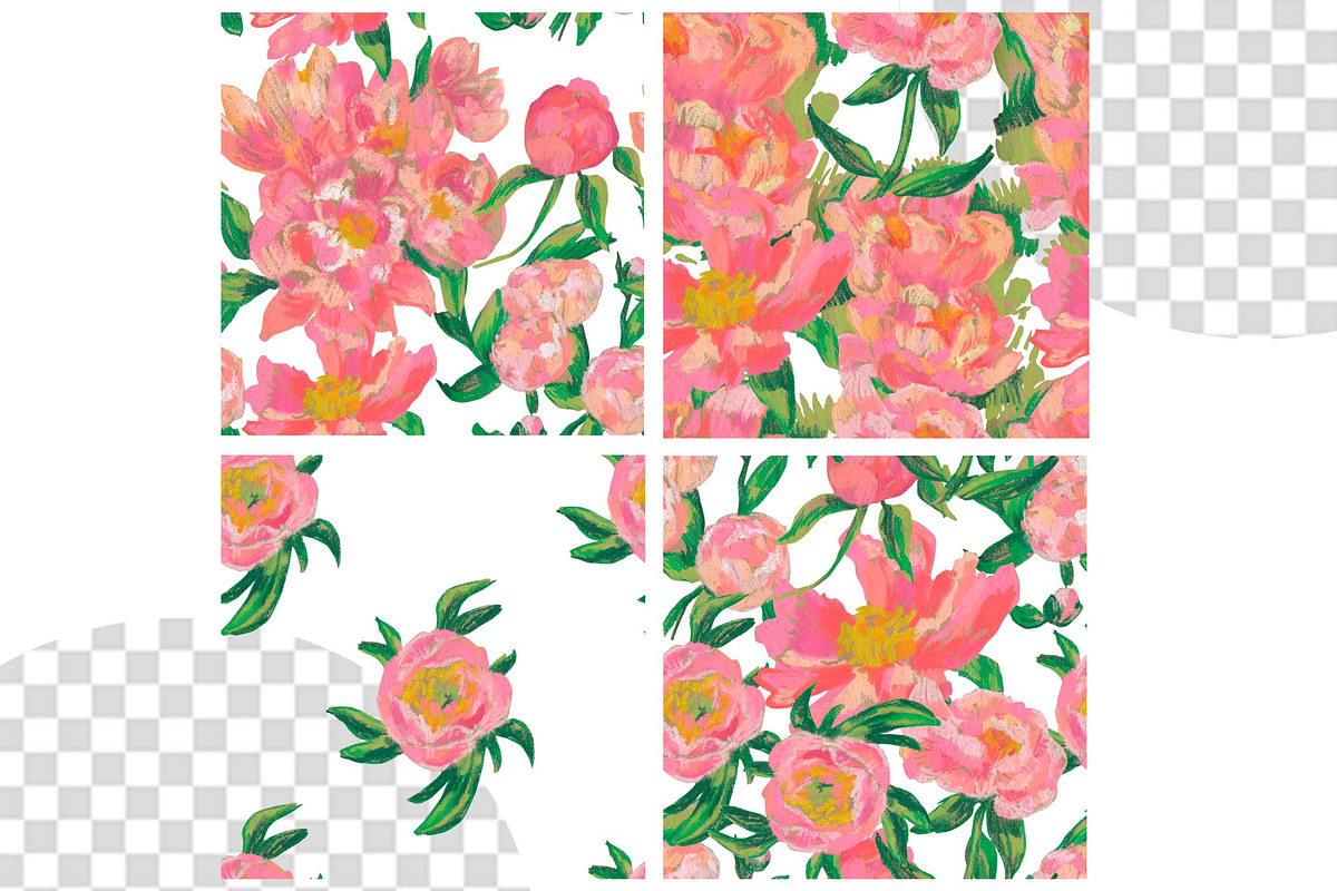 Peony Pattern Crayons  Seamless, a Pattern Graphic by Lucyinyourheart (Photo 4 of 10)