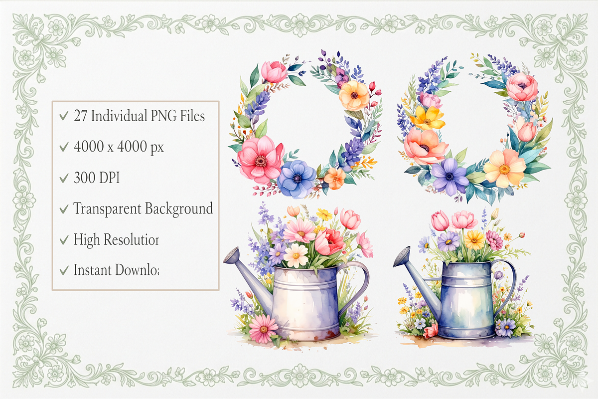 Watercolor Spring Flowers Collection, an Illustration by Print Haven (Photo 3 of 6)