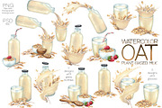 Watercolor oat and milk, a Food Illustration by Ekaterina Glazkova (Thumbnail 3 of 7)