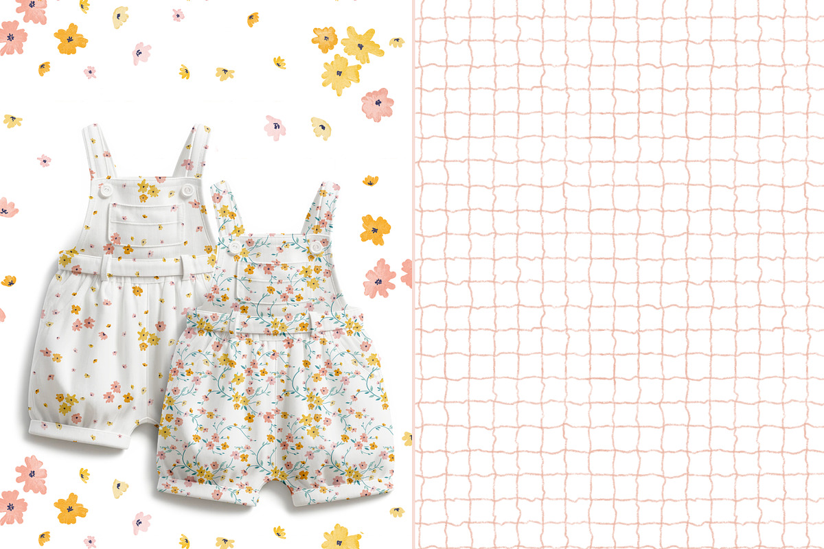 Kids floral seamless pattern checks, a Graphic by DigitalArsiart (Photo 4 of 13)
