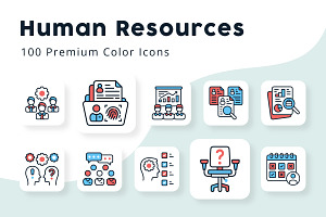 Human Resources Minimal Color Icons