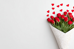 Bouquet of red roses with scattered, a Holiday Photo by MistyDay
