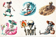Funny Summer Skeleton Clipart, an Illustration by Rose Art (Thumbnail 3 of 7)