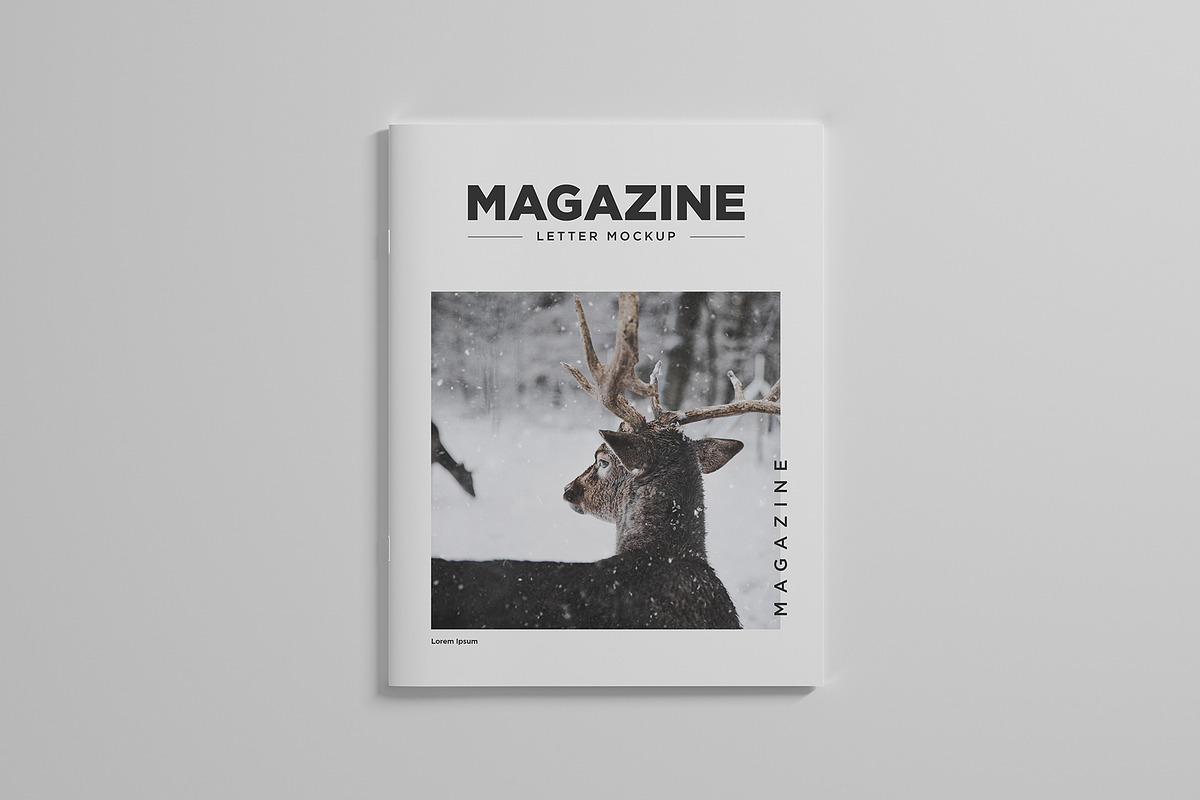 Us Letter Magazine Mockup, a Print Template by AlkStudio (Photo 2 of 14)