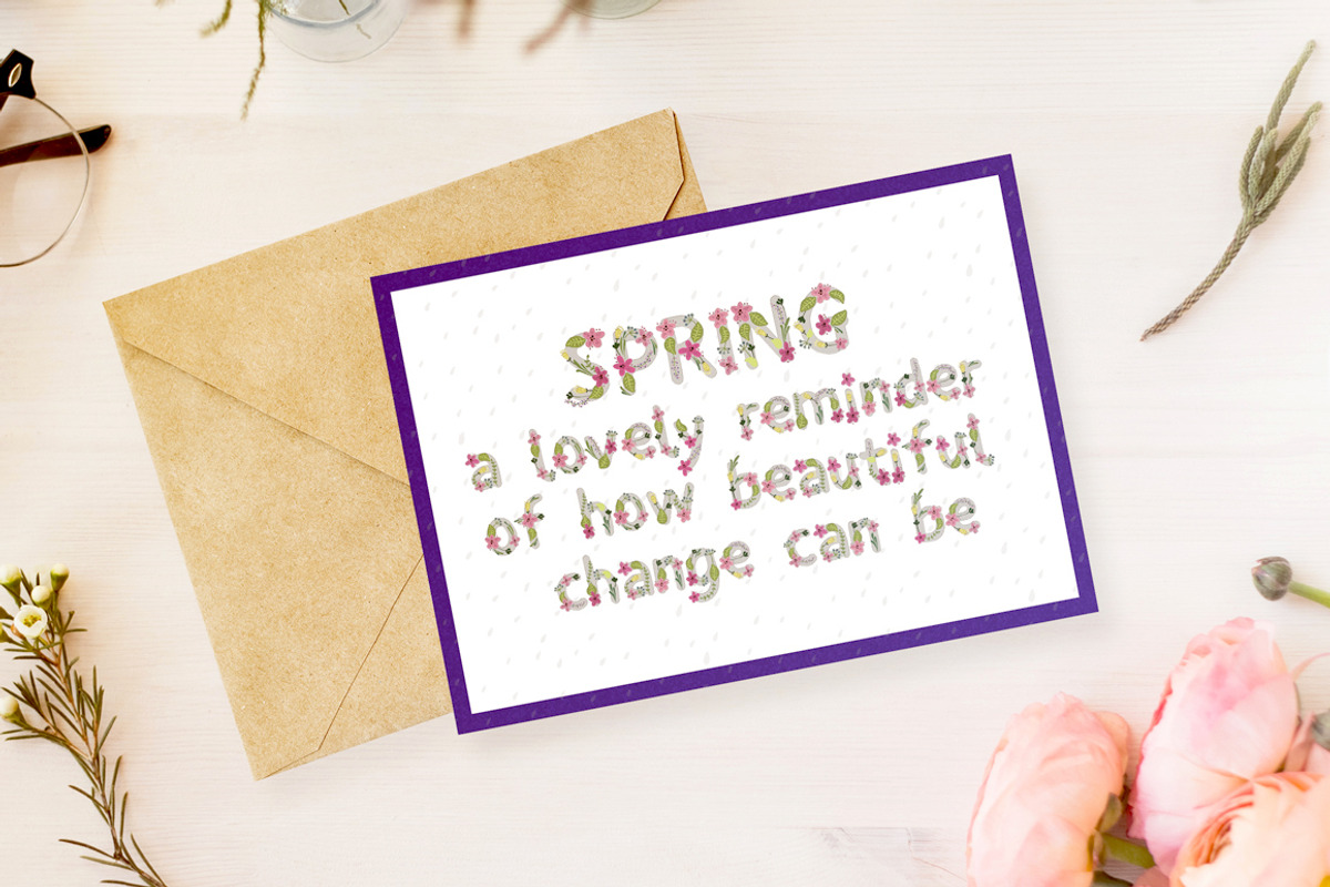 Bloom. Color Spring Font. preview 3