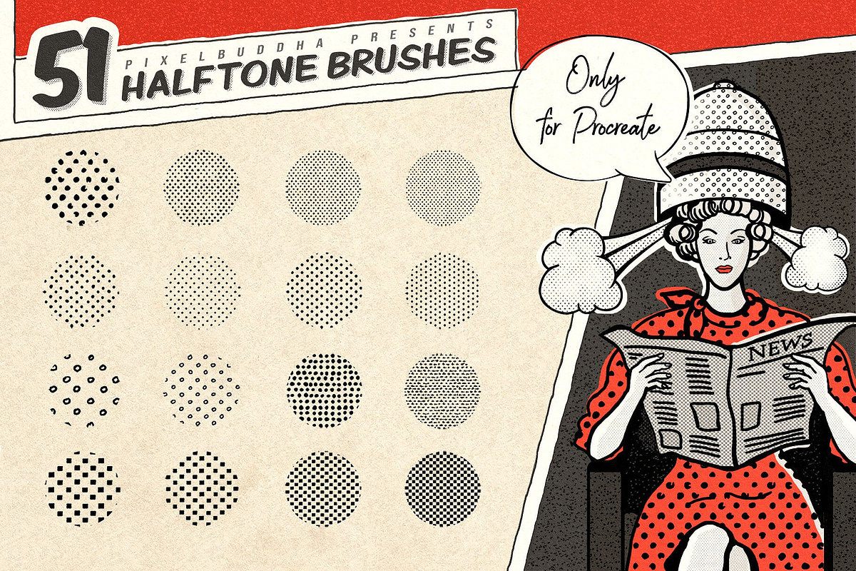 Vintage Comics Procreate Brushes preview 4