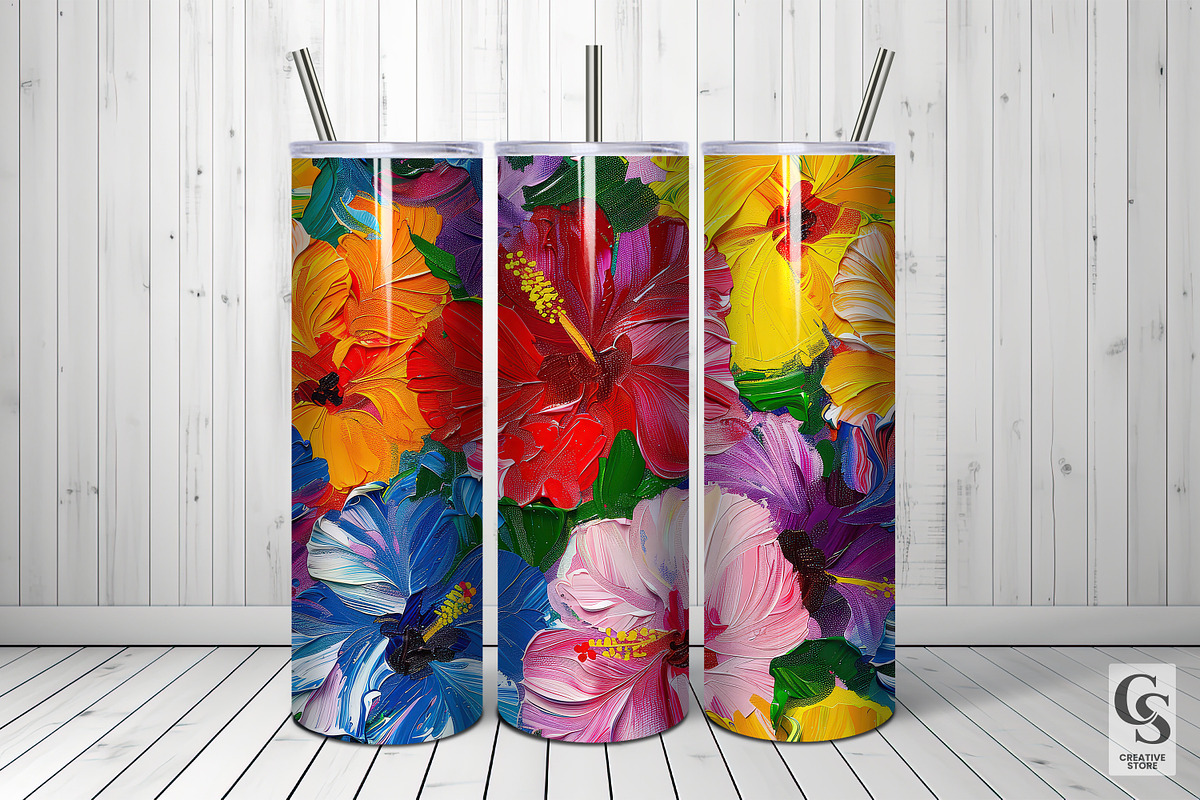 Acrylic Paint Hibiscus Floral Papers, a Pattern Graphic by Creative Store (Photo 2 of 6)