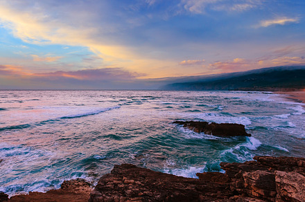 Sunset Atlantic coast (Guincho, Portugal)., a Nature Photo by YuriyB