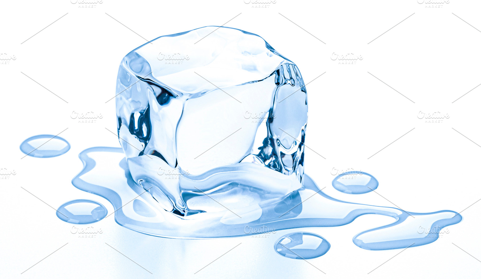 One ice cube isolated on white, a Food & Drink Photo by Max Lashcheuski