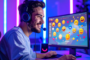 Streamer interacting with live chat with his followers, a Person Photo by DanFLCreativo