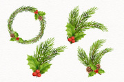 Christmas Decoration Watercolor Set., a Decorative Illustration by kaisorn (Thumbnail 6 of 8)