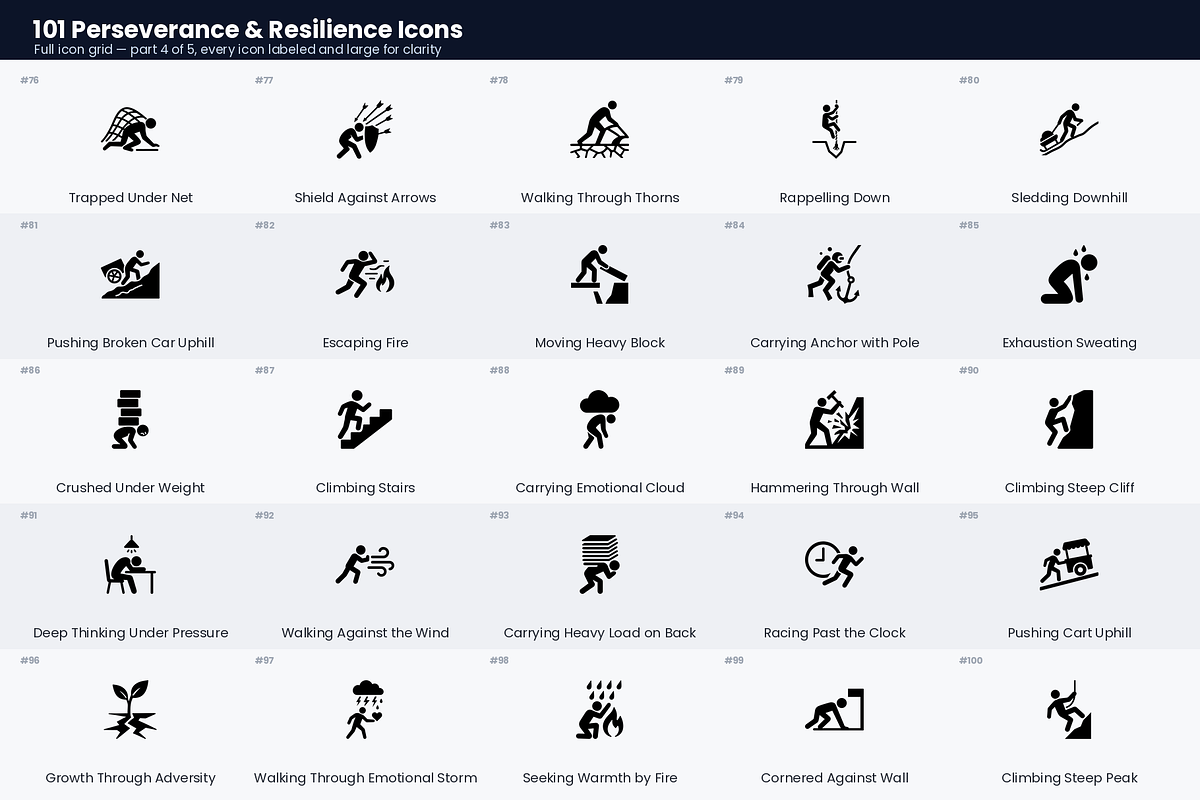 Perseverance & Resilience Icons, a Solid Icon by Symbolic Language (Photo 5 of 7)