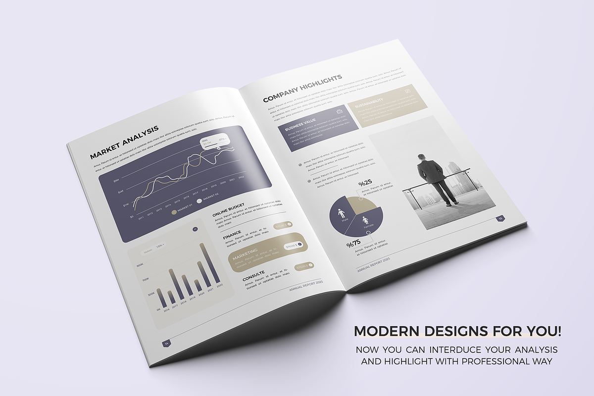 Annual Report, Canva | Docx | PPT, a Brochure Template by Template Zone (Photo 3 of 13)