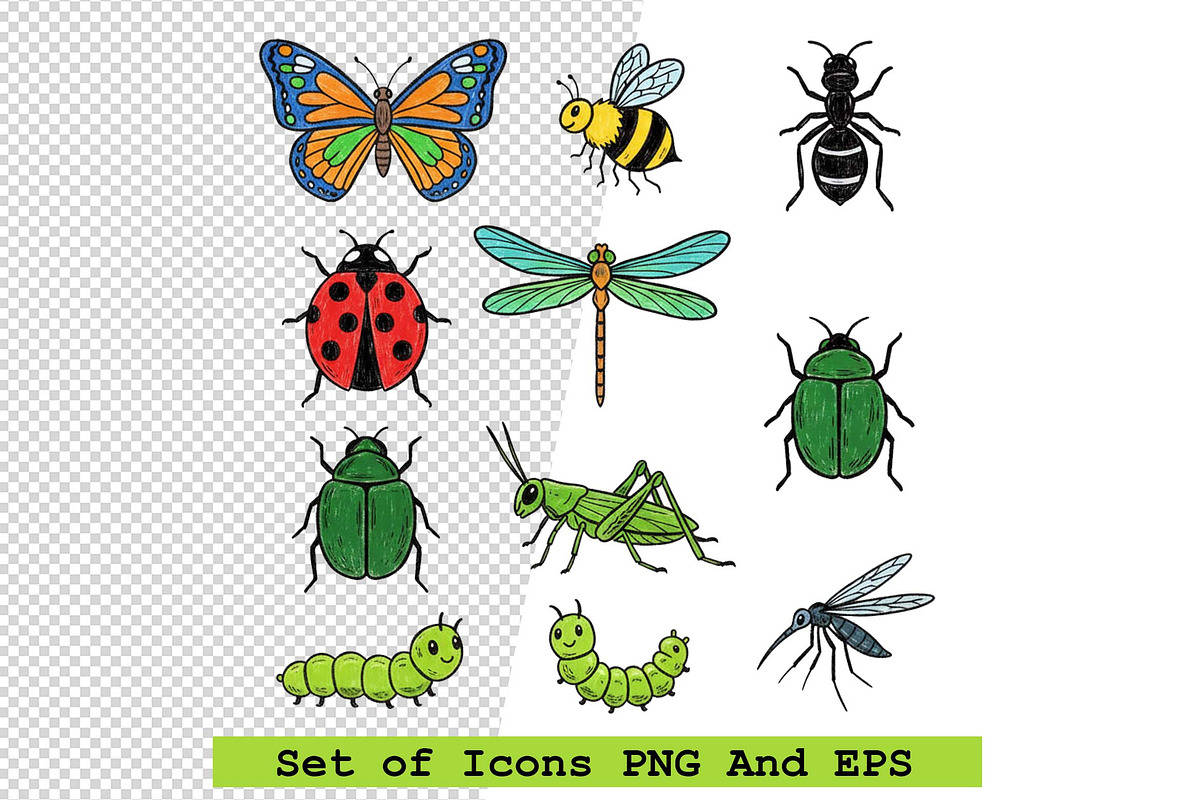 Set of insect icons Vector, an Icon by one-touch