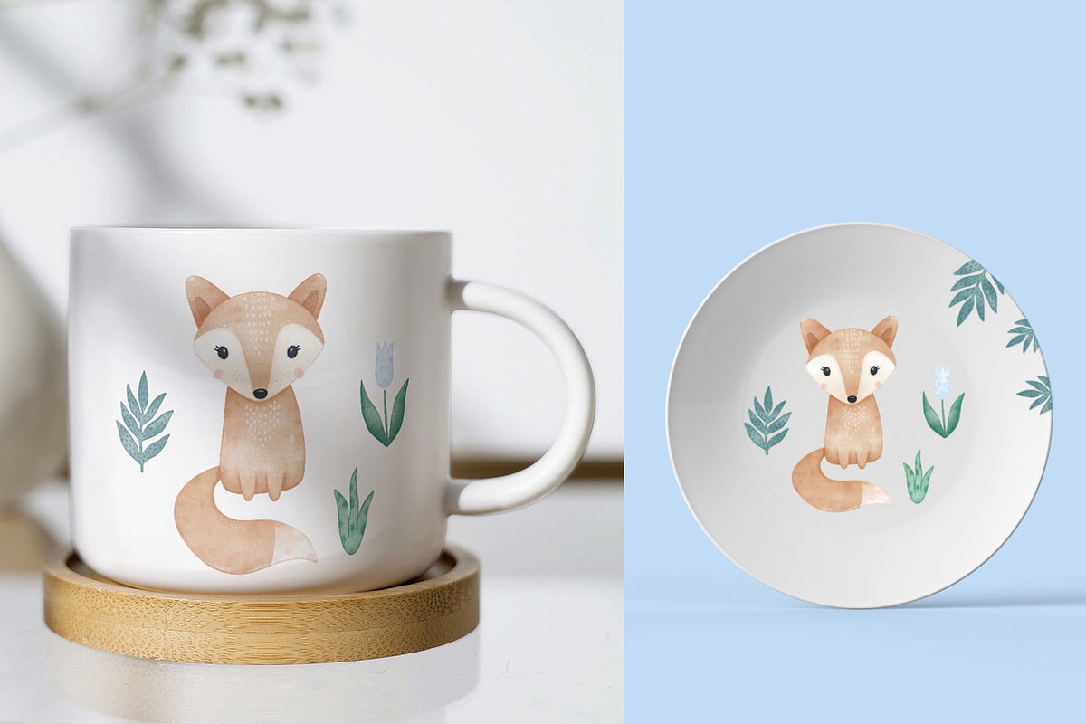 Woodland friends. Kids patterns set, an Animal Illustration by tetiartline (Photo 5 of 11)