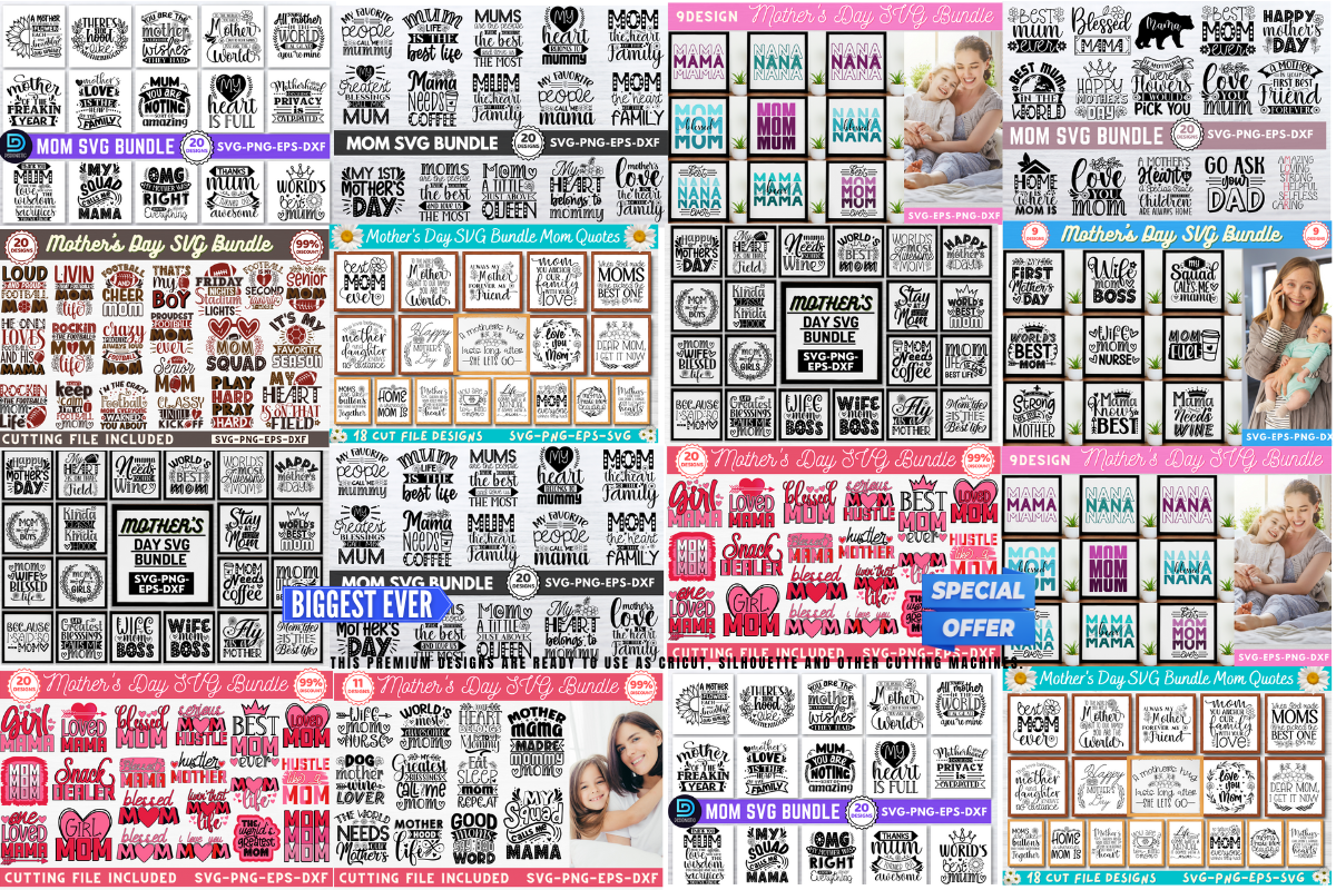 Huge Mother's Day SVG bundle, an Object Graphic by Design's Dark (Photo 3 of 3)