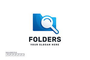 Folder Data Search Logo Design, a Branding & Logo Template by yuanesei