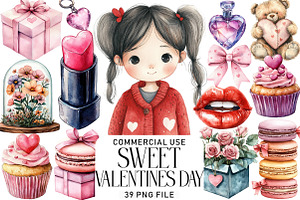 Sweet Valentine Clipart, an Illustration by Daily.Designs