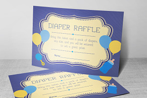 Retro Diaper Raffle Card Photoshop