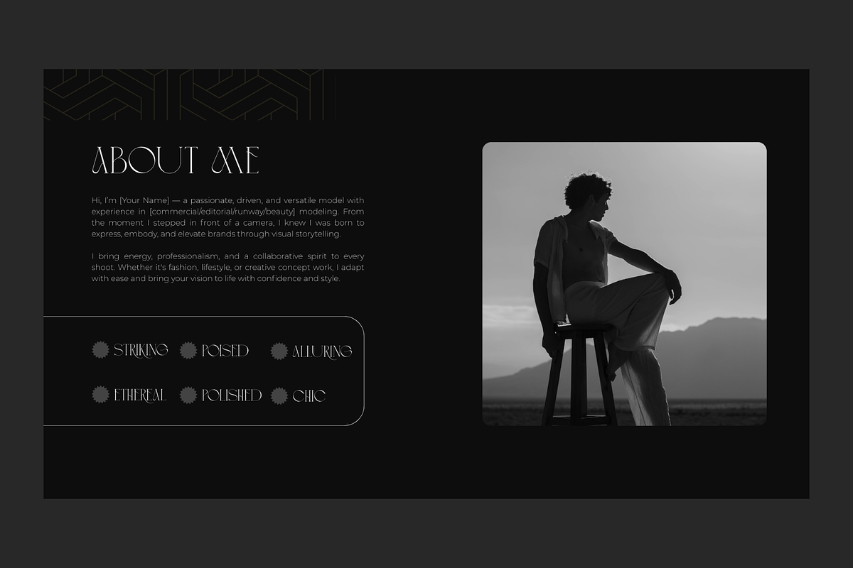 Striking Model Portfolio, a Templates & Theme by Emmanuel Phiri (Photo 6 of 8)