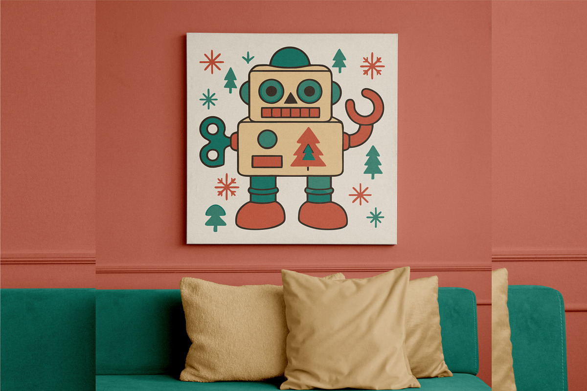 Retro Christmas Toy Robots Graphics, an Object Graphic by Blynn Pippen (Photo 4 of 26)