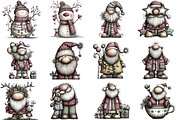 Quirky Whimsical Santa Clipart, an Illustration by CraftArtStudio (Thumbnail 3 of 6)