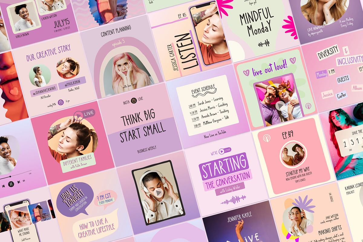 Podcast and Live Instagram Creator, a Social Media Template by Sparrow & Snow (Photo 3 of 19)