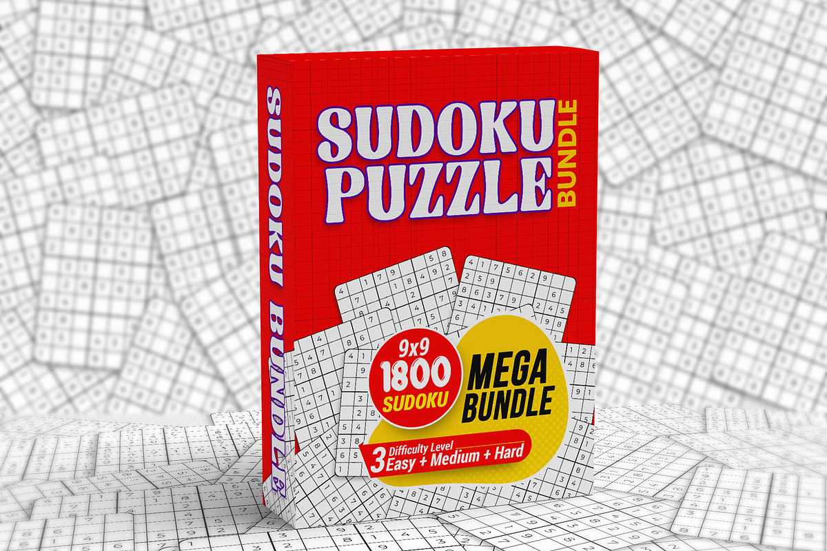 Sudoku Puzzle Bundle 1800 Sudoku, a Card Template by Graphic Template (Photo 3 of 3)