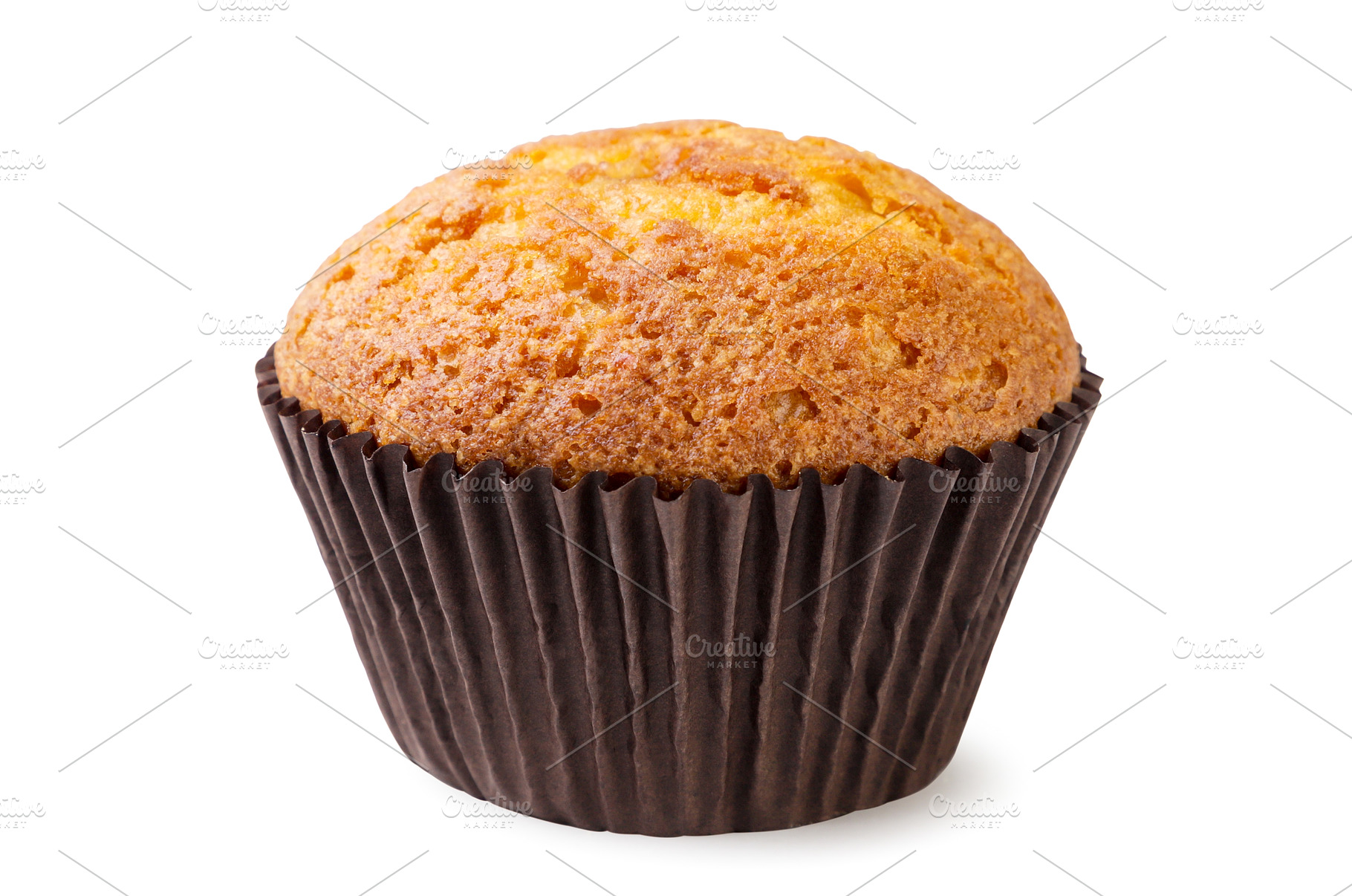 Muffin close-up on a white. Isolated, a Food & Drink Photo by innakreativ
