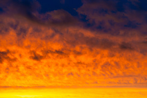 Sunset sky, dramatic clouds on colorful sky
