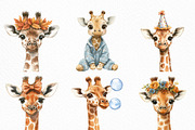 Watercolor Baby Giraffe Clipart, an Illustration by Craft Nest (Thumbnail 3 of 6)