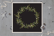 Vintage Mistletoe Christmas Clip Art, a Decorative Illustration by Elena Paletskaya (Thumbnail 2 of 2)