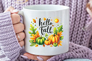 Watercolor Yellow & Green Autumn PNG, an Illustration by CraftArtStudio (Thumbnail 4 of 6)