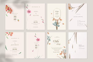 40 Minimalist Floral Wedding Cards