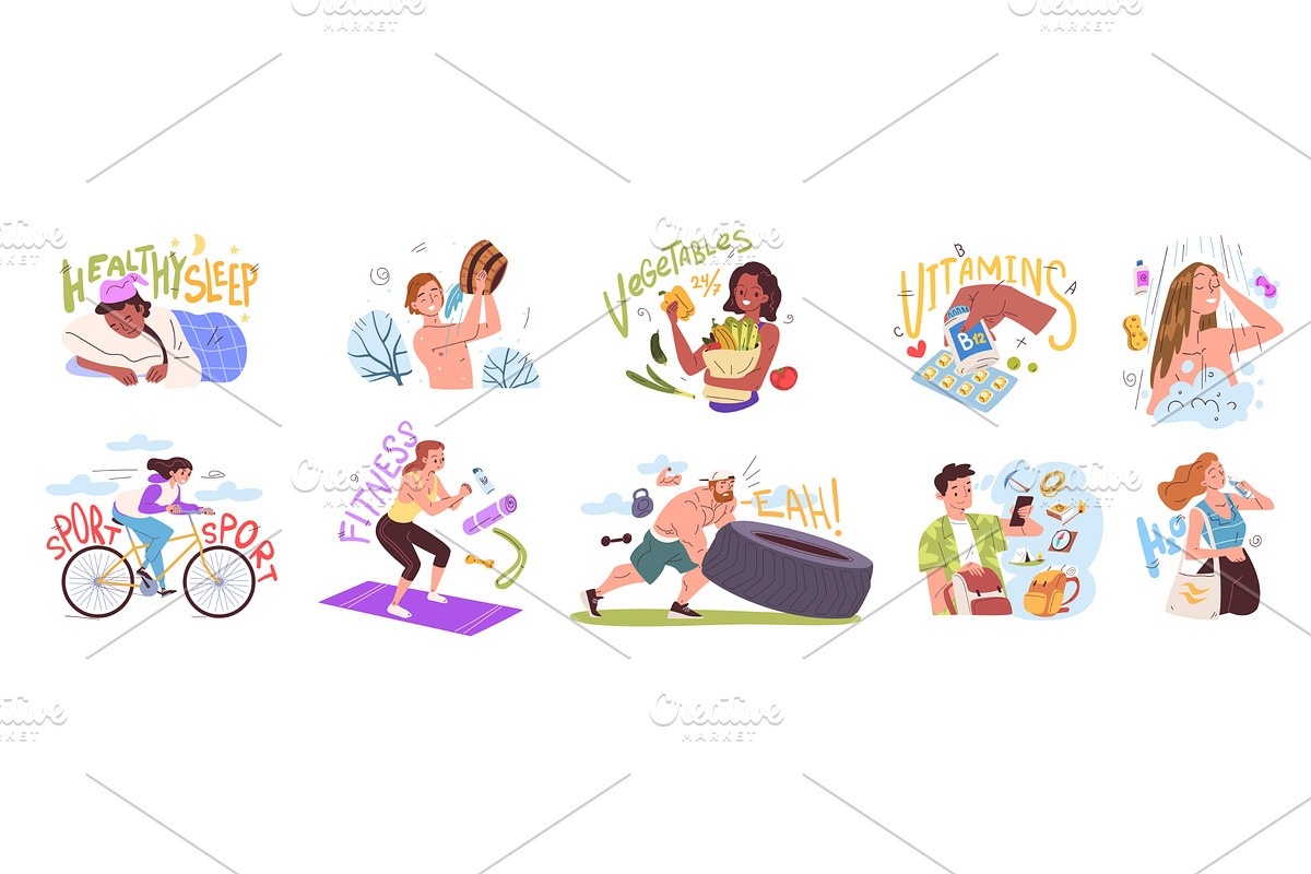People healthy lifestyle. Health, a Sport Illustration by Stock-Smart-Start