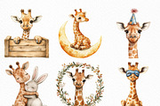 Watercolor Baby Giraffe Clipart, an Illustration by Craft Nest (Thumbnail 5 of 6)