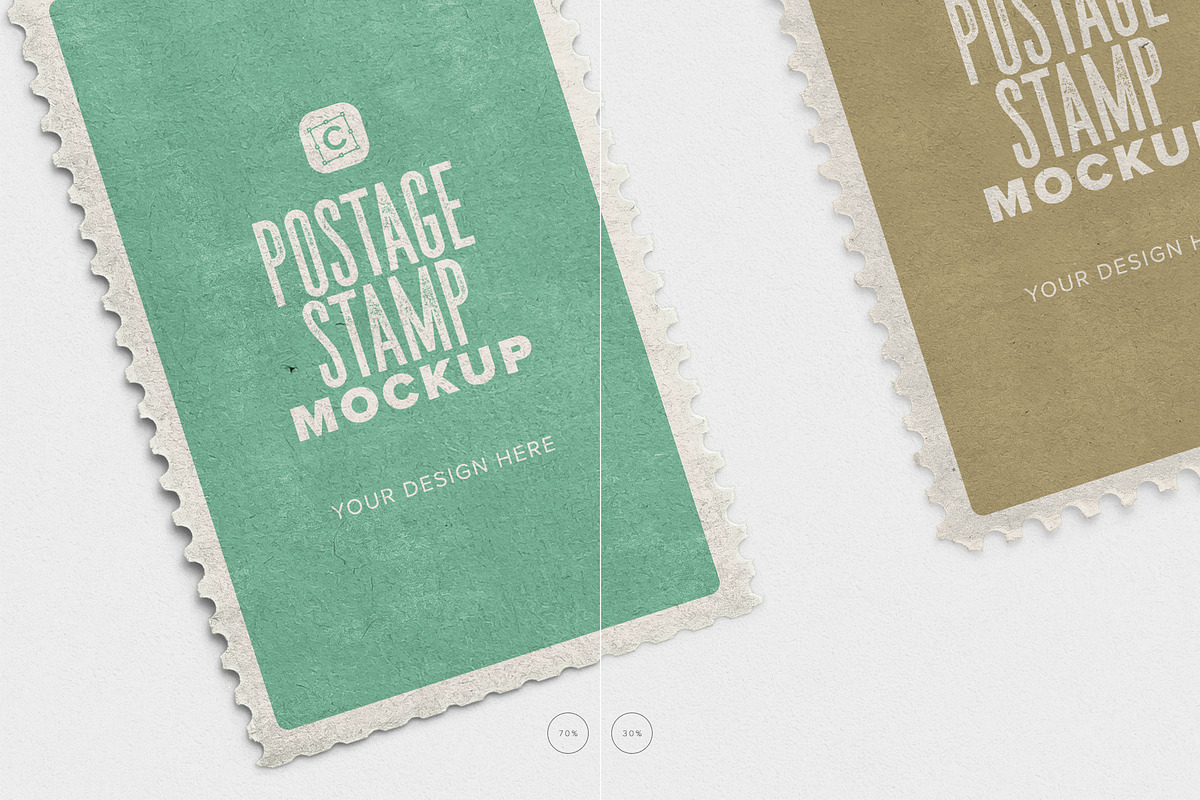 Postage Stamp Pair Mockup, an Advertising Mockup by Custom Scene (Photo 9 of 11)