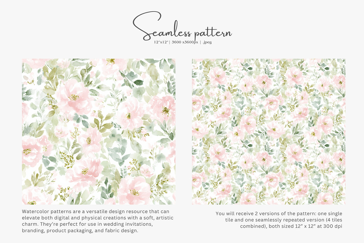 Pastel floral seamless pattern jpeg, a Pattern Graphic by Pink Studio Art (Photo 2 of 5)